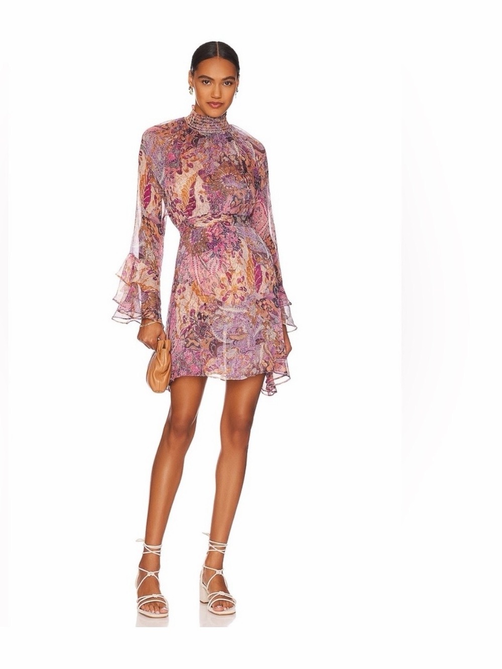 MISA Los Angeles Saint Chiffon Mini Dress Augusta Batik Print